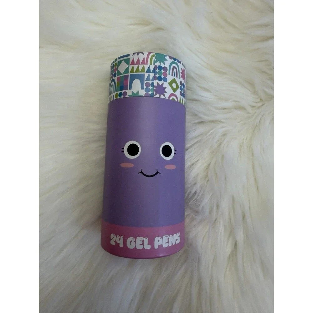 pop-panda 24 Gel Pens Set, 6 Glitter Colors, Purple Storage Tube Case